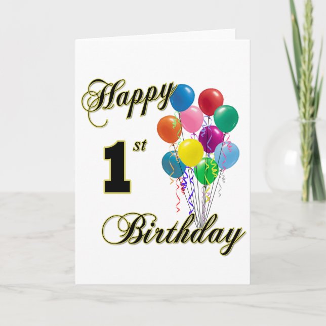 Cartão Primeiro aniversario Feliz (Frente)