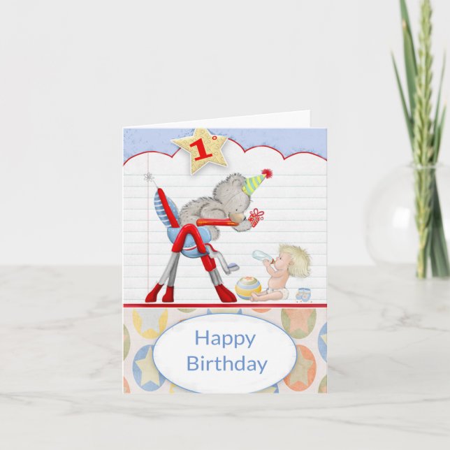 Cartão Primeiro aniversario Feliz (Frente)