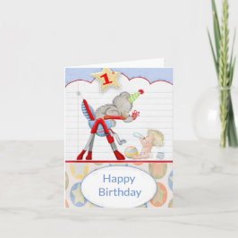 Cartão Primeiro aniversario Feliz