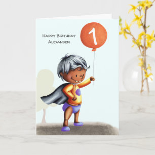 Cartão Primeiro Aniversário na Idade das Fraldas Personal