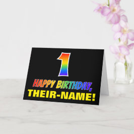 Cartão primeiro aniversario: Negrito, Divertido, Simples,