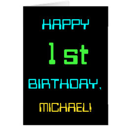 Cartão Primeiro aniversario premiado da computação digita