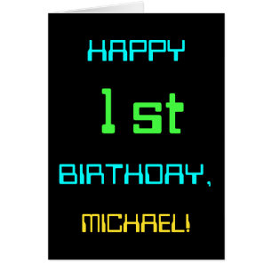 Cartão Primeiro aniversario premiado da computação digita