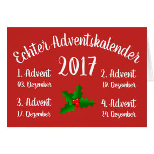 Cartão Primeiro calendário autêntico de advento