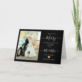 Cartão Primeiro casado, Sr. e Sra. Dourada Carteira de Na