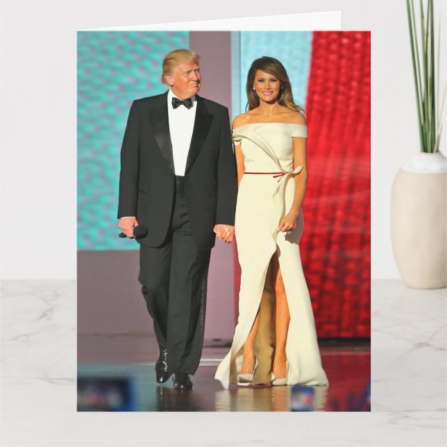 Cartão Primeiro Casal Donald e Melania Trump Liberty Ball (Frente)