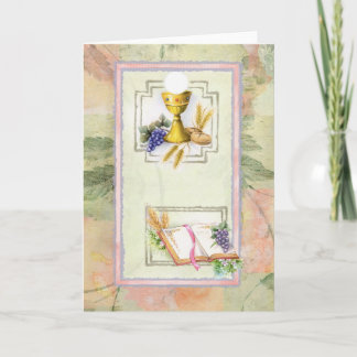 Cartão Primeiro comunhão santamente, confirmação