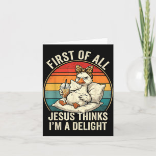 Cartão Primeiro De Jesus Acha Um Delícia Design De Ganso 