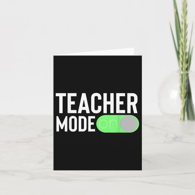 Cartão Primeiro Dia De Design De Professores Para Voltar  (Frente)