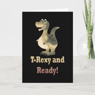Cartão Primeiro dia de escola - T-Rex Dino