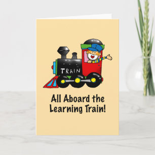 Cartão Primeiro dia de escola - trem de aprendizagem