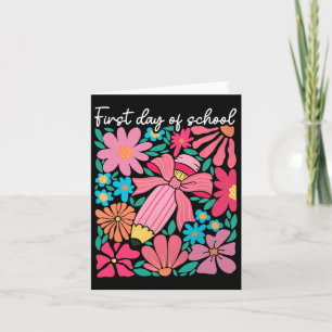 Cartão Primeiro Dia de Professores De Flor De Boho