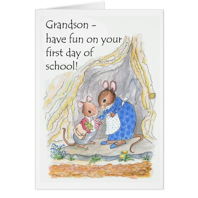 Cartão Primeiro dia do divertimento pequeno bonito do (Frente)