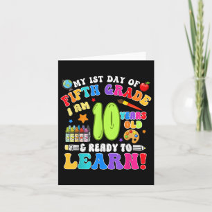 Cartão Primeiro Dia do Quinto 5 de Meninas Escolares