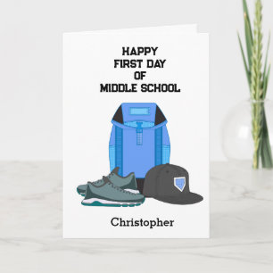 Cartão Primeiro Dia Personalizado do Menino no Ensino Fun