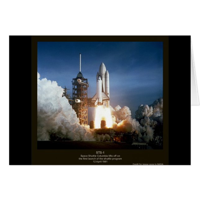 Cartão Primeiro lançamento do Shuttle de Espaço STS-1 Col (Frente Horizontal)
