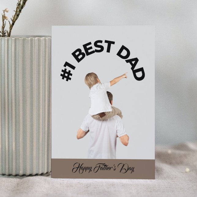 Cartão Primeiro Melhor Pai Filho Cinza Moderno Feliz Dia  (Criador carregado)