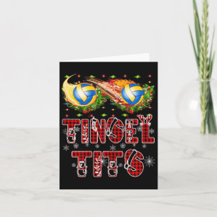 Cartão Primeiro Natal Como Mamã Tinsel Voleibol Mãe Garot