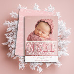 Cartão Primeiro Natal do Natal Elegante<br><div class="desc">O Primeiro Cartão de Natal Elegante para o Bebê. Um design SVG moderno e editável! Você pode manter o tema rosa branco como mostrado ou ESCOLHA SUAS PRÓPRIAS CORES! Edite o modelo para exibir as camadas design individuais. Você poderá selecionar suas próprias cores de preenchimento para todos os elementos design...</div>
