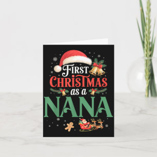 Cartão Primeiro Natal Engraçado Como Uma Nana Família Cor
