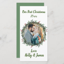 Cartão Primeiro Natal, Foto do Casal, Nomes