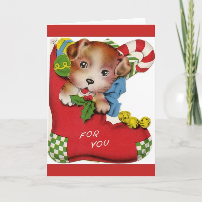 Cartão Primeiro Natal Puppy (Frente)