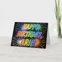 Primeiro nome "ARIEL" Diversão "FELIZ ANIVERSÁRIO"