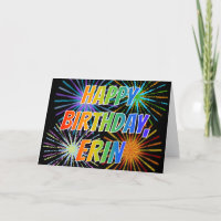 Primeiro nome "ERIN" Diversão "FELIZ ANIVERSÁRIO"