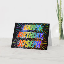 Primeiro nome "JOSEPH" Diversão "FELIZ ANIVERSÁRIO