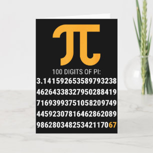 Cartão Primeiros 100 Dígitos De Pi 67 Nerds Geeks Profess