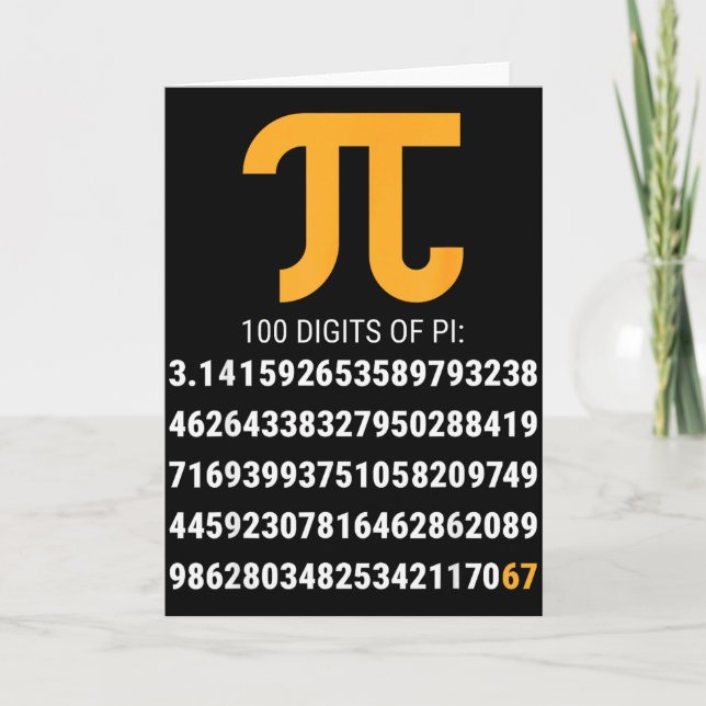 Cartão Primeiros 100 Dígitos De Pi 67 Nerds Geeks Profess (Frente)