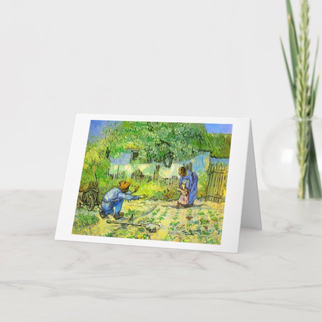 Cartão Primeiros passos, 1890 Vincent van Gogh. (Frente)