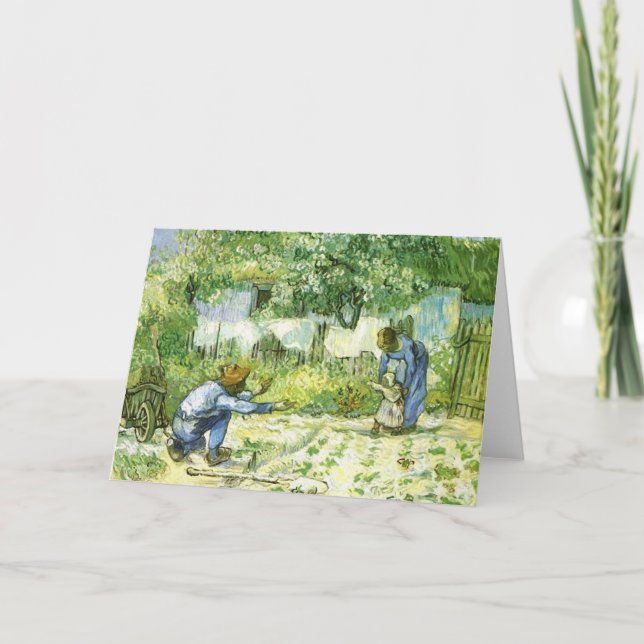 Cartão Primeiros passos, 1890 Vincent van Gogh. (Frente)