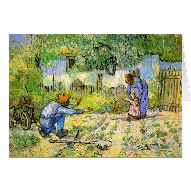 Cartão Primeiros passos (depois do Millet) Van Gogh Belas (Frente Horizontal)