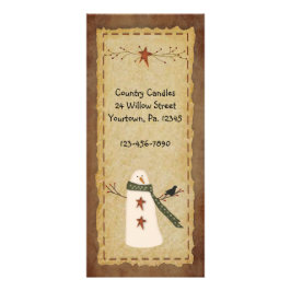 Cartão primitivo da cremalheira do boneco de neve