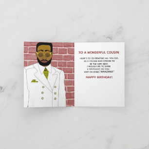 Cartão Primo africano-americano masculino em trajes branc