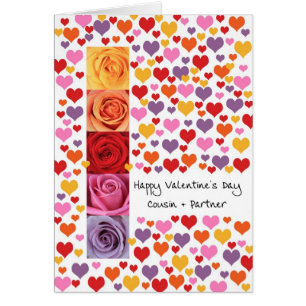 Cartão Primo + Dia de os namorados Colorido do Parceiro