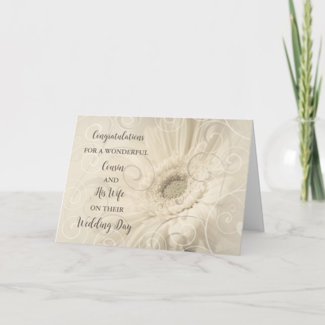 Cartão Primo e suas Parabéns de casamento da esposa (Frente)