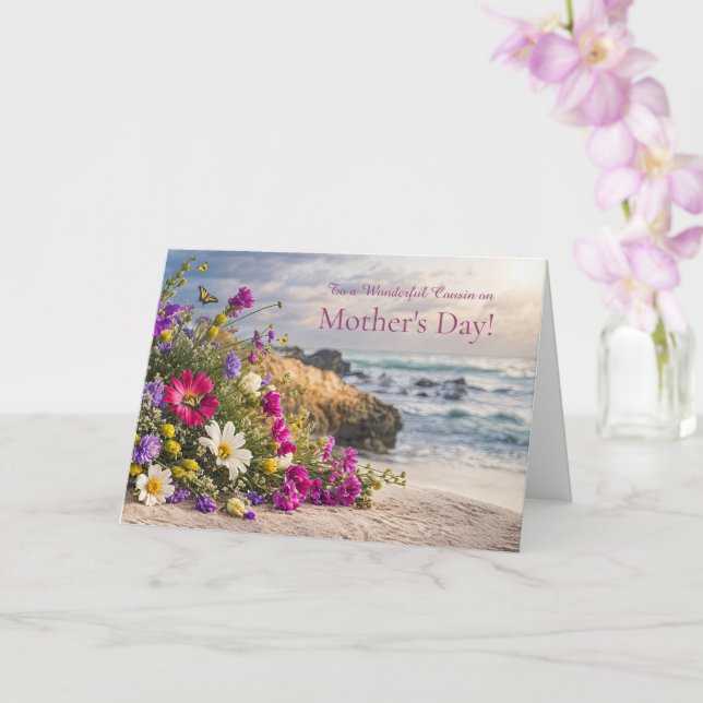 Cartão Primo Feliz Dia das Mães com Flores (Orquídea)