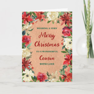 Cartão Primo Floral Russo Feliz Natal