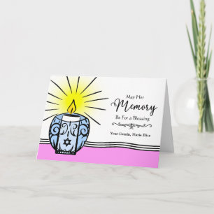 Cartão Primo Personalizado Yahrzeit Aniversário Judeu da 