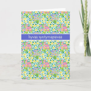Cartão Primroses Birthday Card, Finnish Greeting