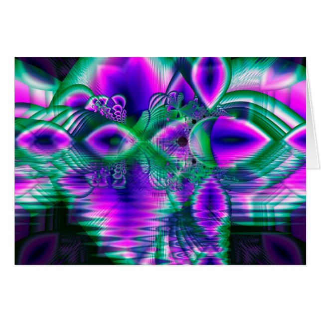 Cartão Prímula de cristal da noite, flores de noite (Frente Horizontal)