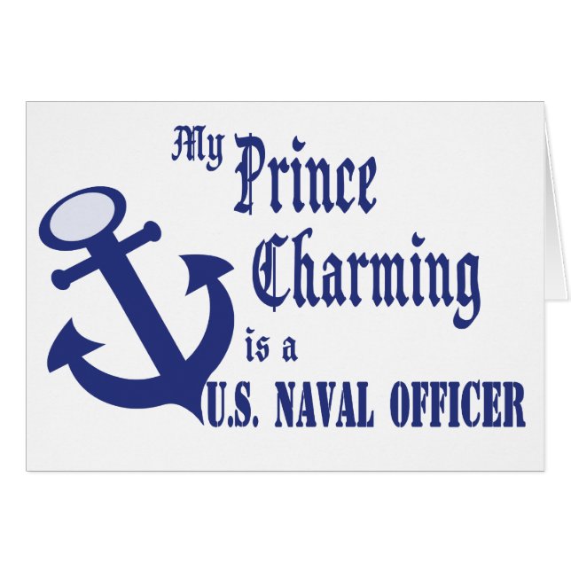 Cartão Prince Charming é o oficial naval dos EUA (Frente Horizontal)