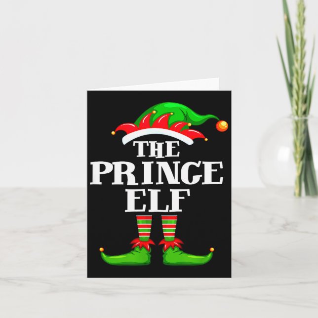 Cartão Prince Elf Matching Family Group Christmas Party P (Frente)