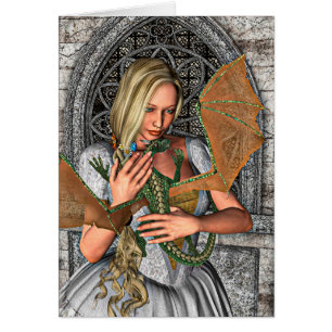 Cartão Princesa com Dragão