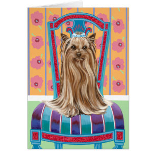 Cartão Princesa Coroa Yorkie
