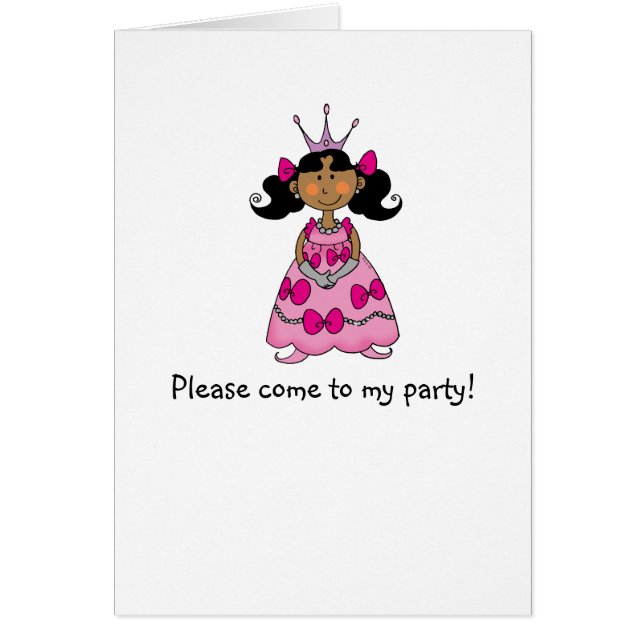 Cartão Princesa de cabelo preta (Frente)