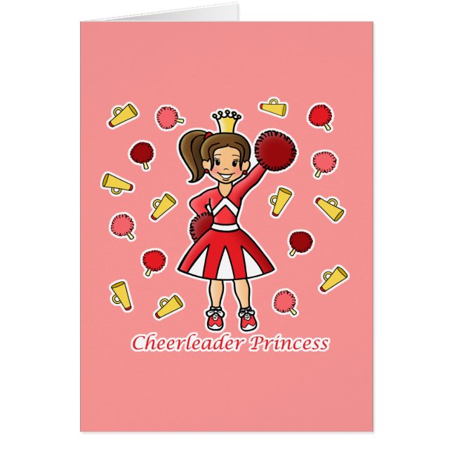 Cartão Princesa do cheerleader (Frente)