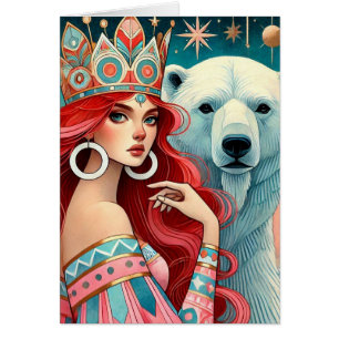 Cartão Princesa e placa de Dentro do Vazio do Urso Polar